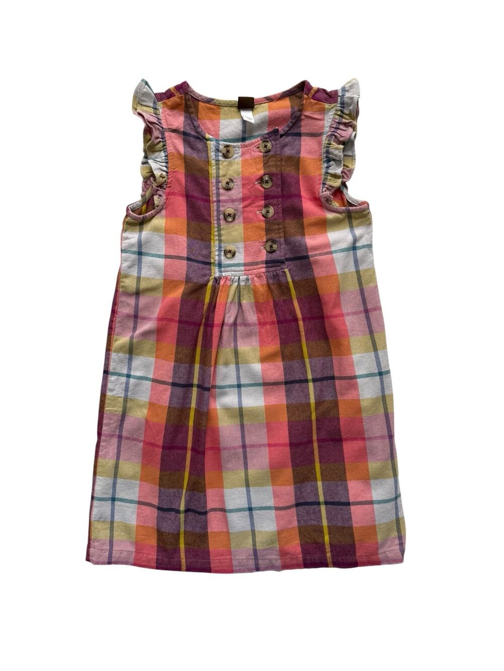 Tea Collection Scotland Plaid Flannel Dress Size 7